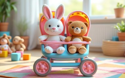 Découvrez la poussette double en jouet idéale pour des heures de jeu partagées !